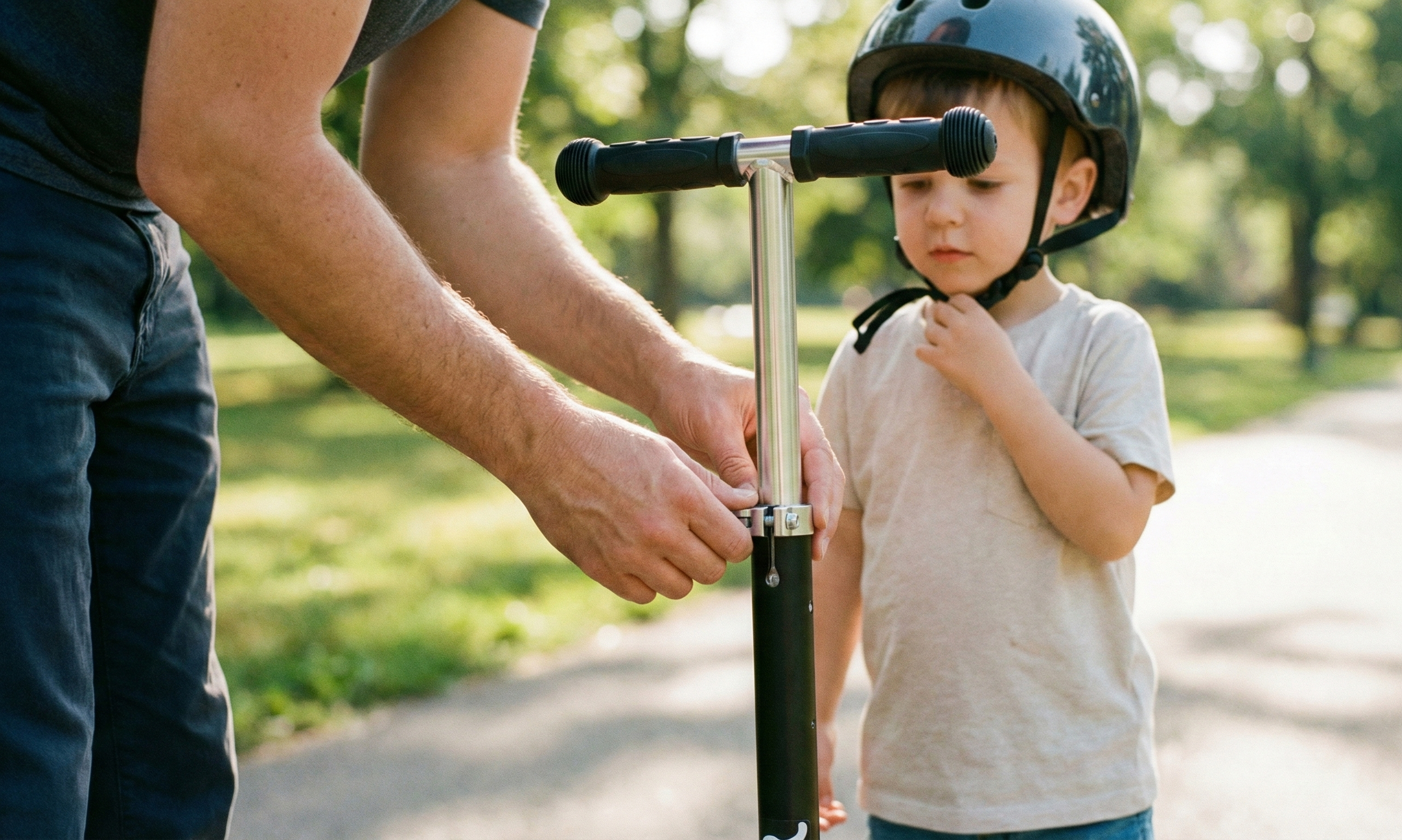 Handlebar height on a child's scooter