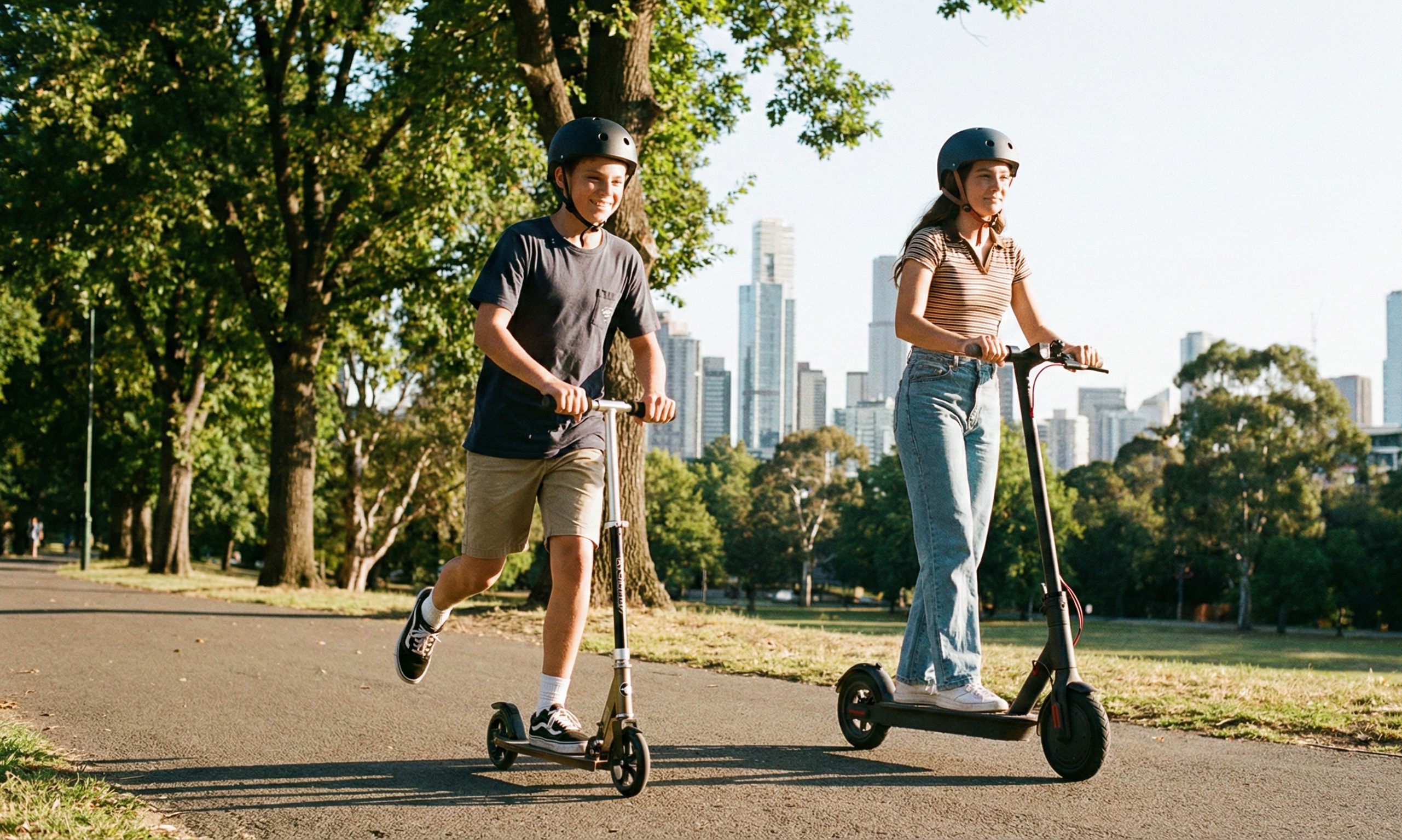 Electric or traditional scooter for a teenager