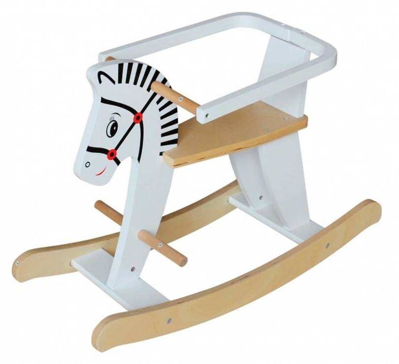 Wooden rocking horse with barriers K11