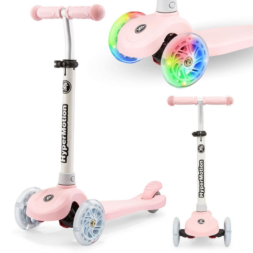 TRINGO three-wheel balance scooter, 3-8 years old - pink + glowing LED wheels