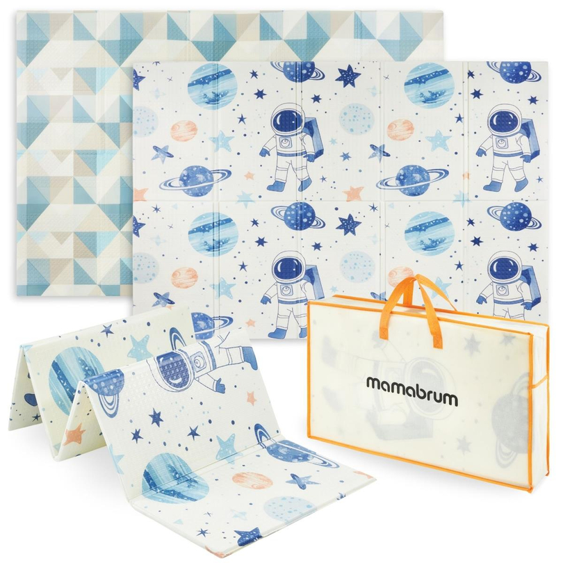 Double-sided foam folding mat 180 x 120 x 1cm - Cosmos/Geometric triangles