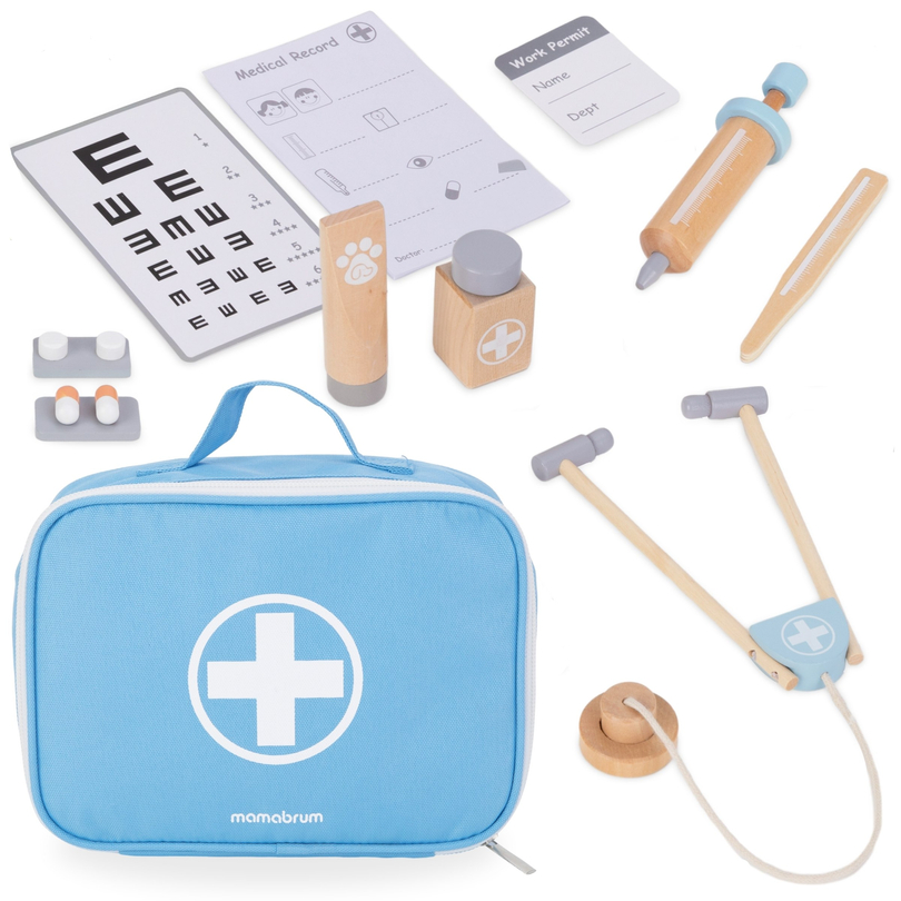 Wooden set of a small doctor