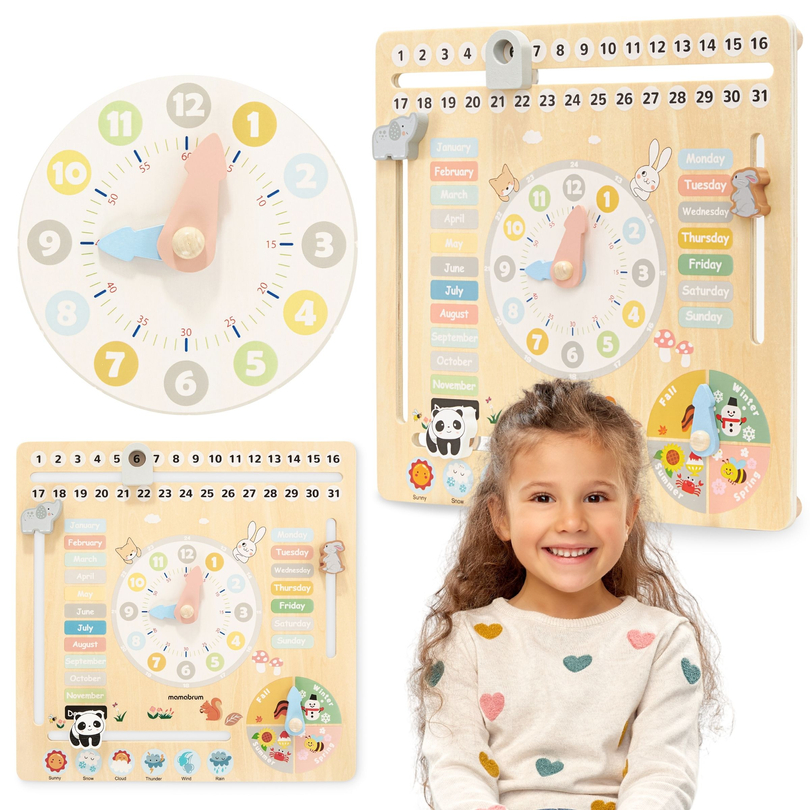 Wooden calendar for children 6in1