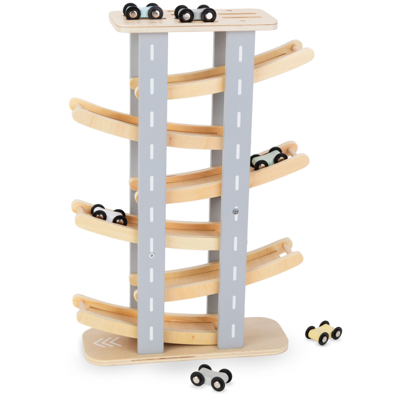 Wooden track - slide for cars - 6 floors
