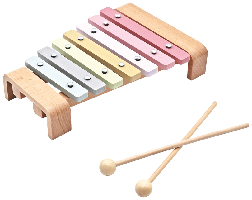 Wooden cymbals - xylophone for children, colours of the rainbow