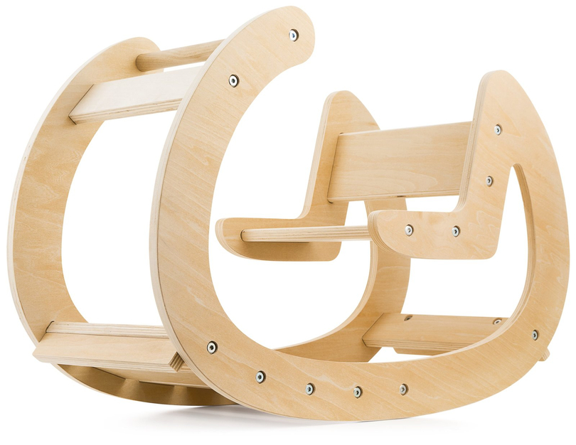 Montessori wooden rocker - playground - natural wooden - from 12 months.