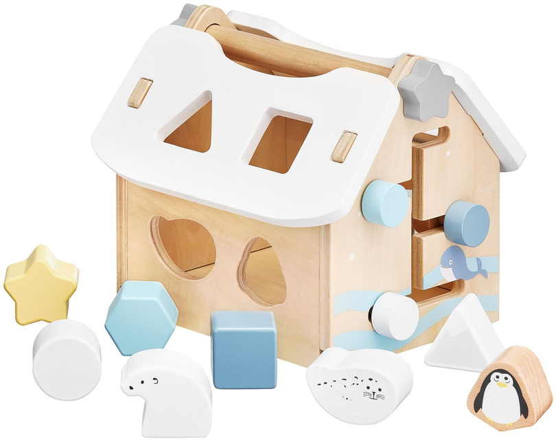 Sorter - educational wooden house with blocks