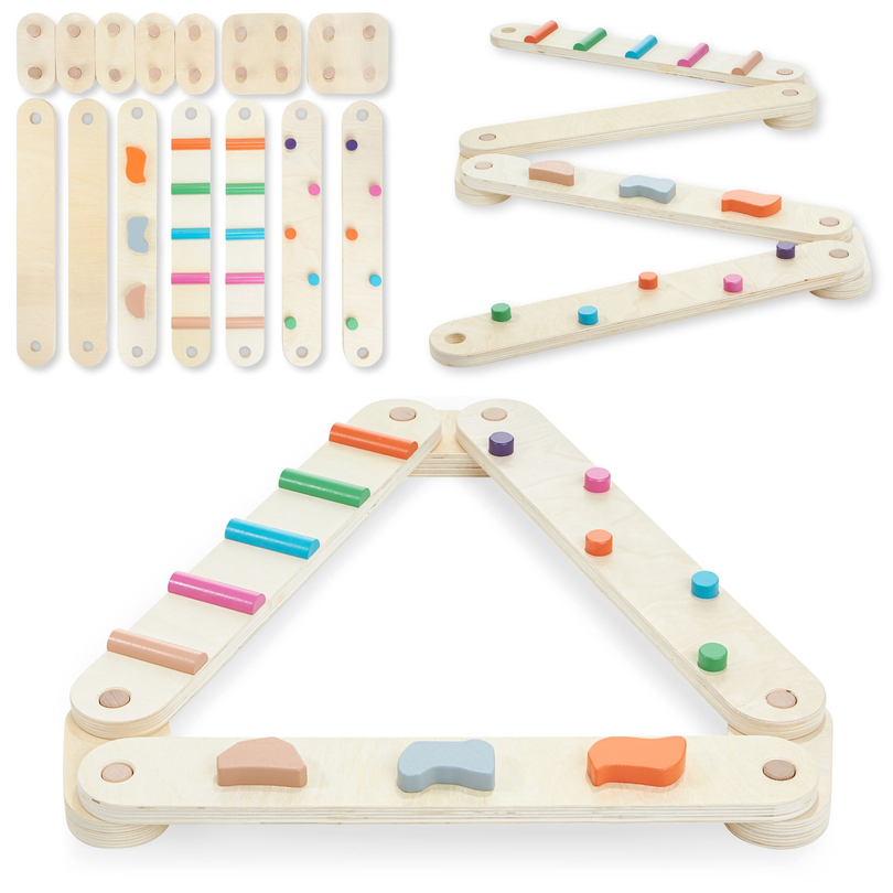 Wooden balance track - sensory path - 14 elements