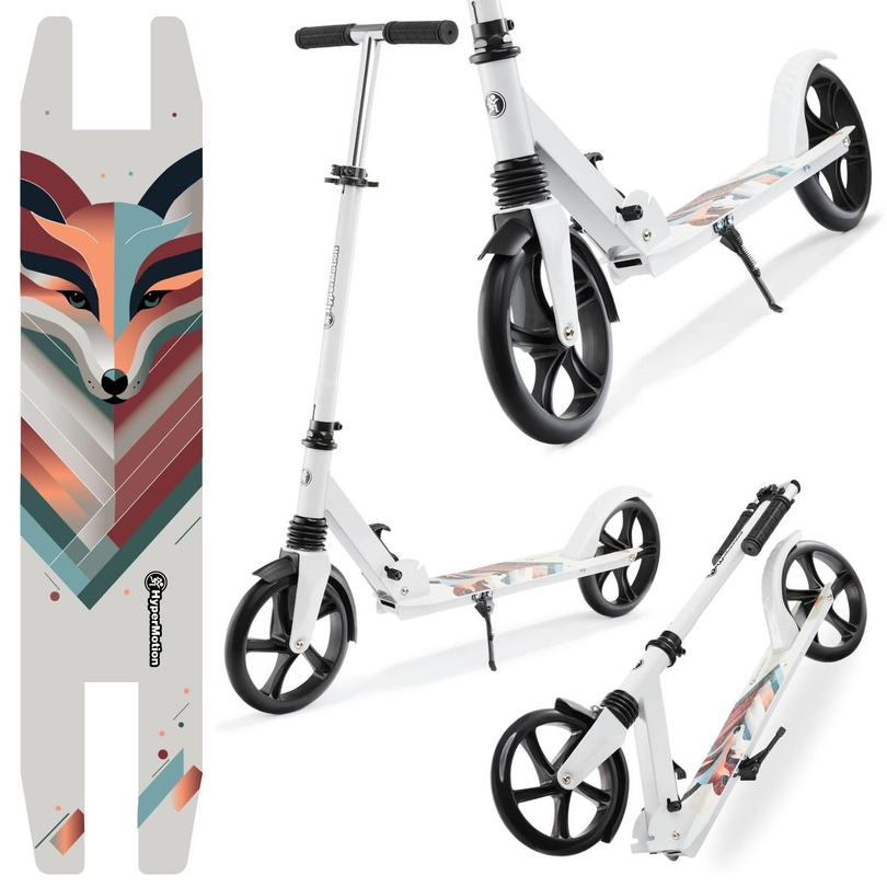 Two-wheeled scooter for young adults - with shock absorber - Hypermotion CITY SWIFT Winter Fox - 100kg