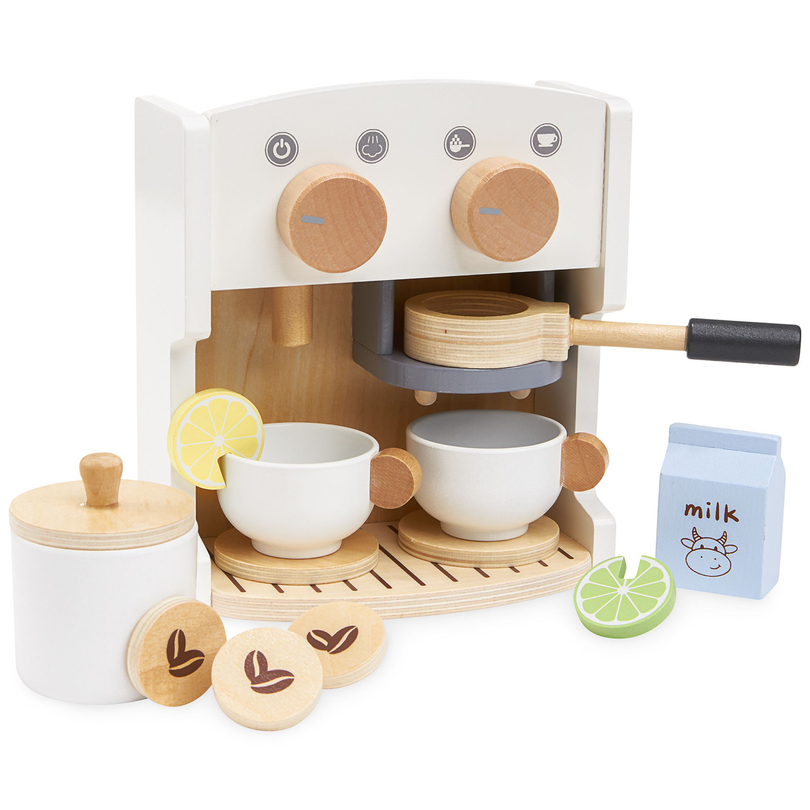 Wooden coffee and tea maker with accessories - coffee shop