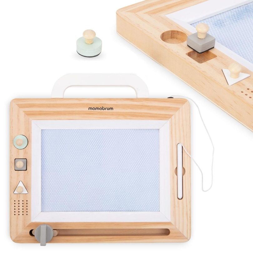 Wooden eraser with stamps - drawing board