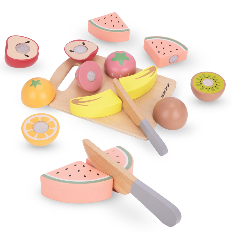 Wooden fruit for cutting - set