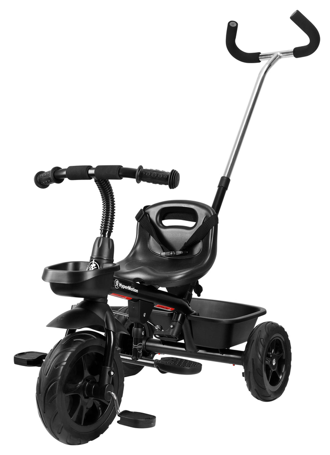 HyperMotion TOBI VECTOR tricycle – flat-free tires + a pusher. Color: black.