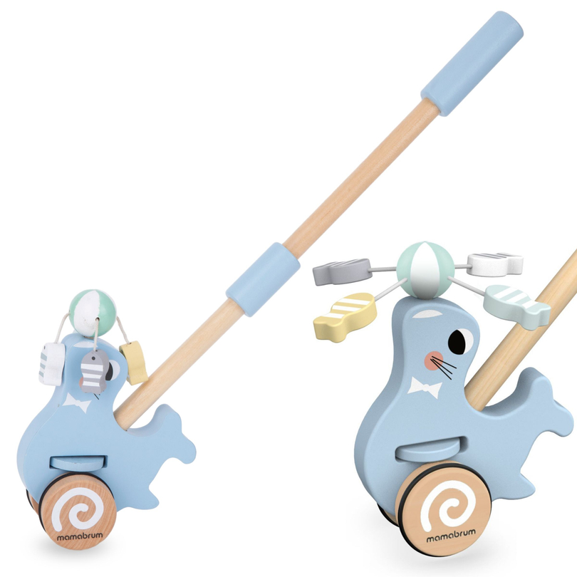 Wooden seal with push stick - pusher