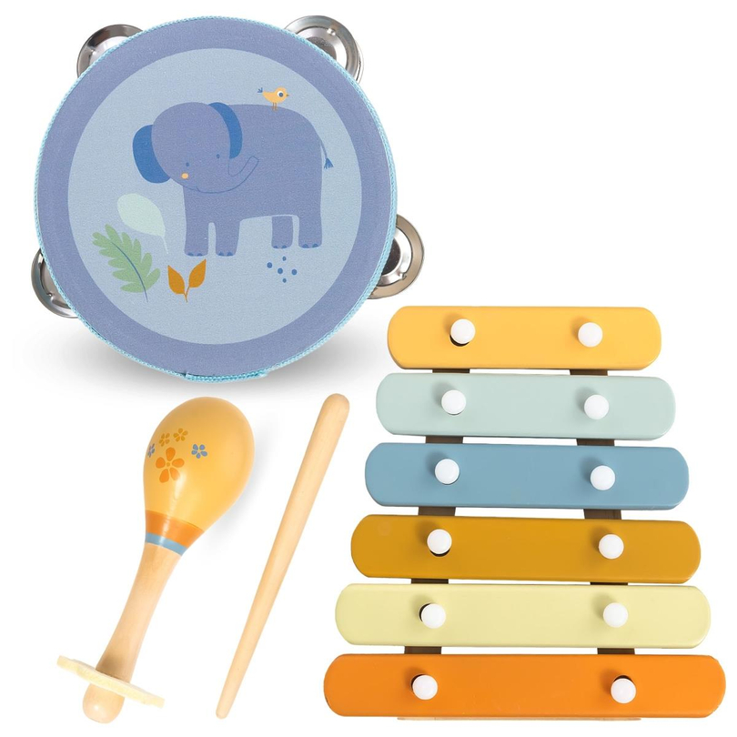Set of instruments for children with elephant motif