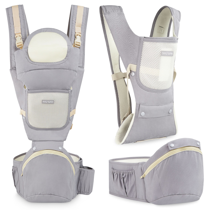 Ergonomic baby carrier - AMY 10in1 - 0-36 months, grey