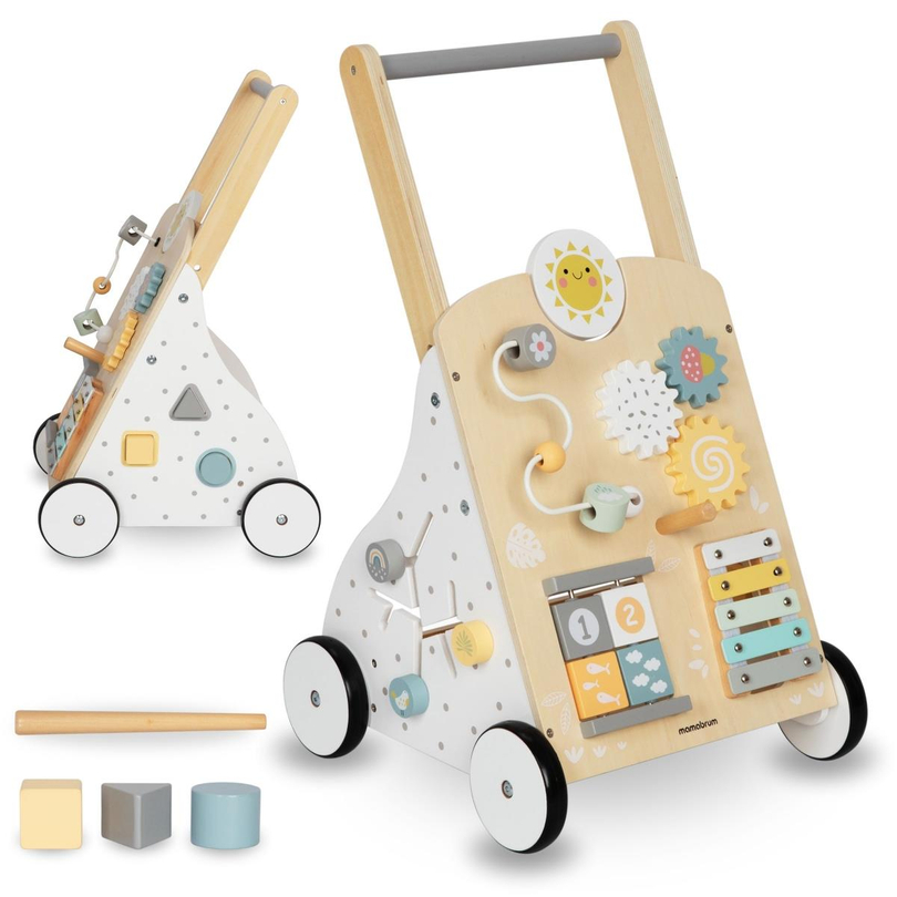 Wooden educational walker 8in1 / baby pusher - manipulative board